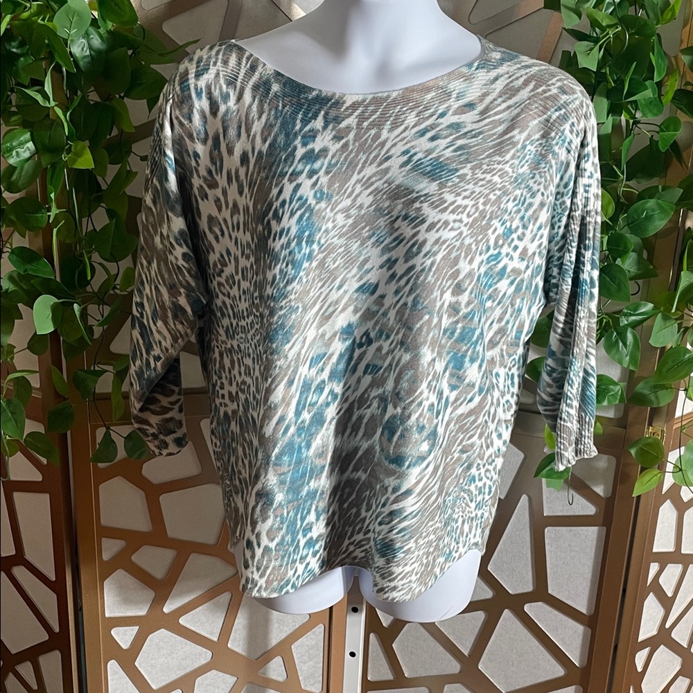 Chico's Touch of Cashmere Animal Print Sweater